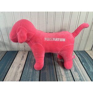 Victoria Secret Pink Nation Puppy Dog Plush 9"Tall 13"Long  Hot Pink - SQ1